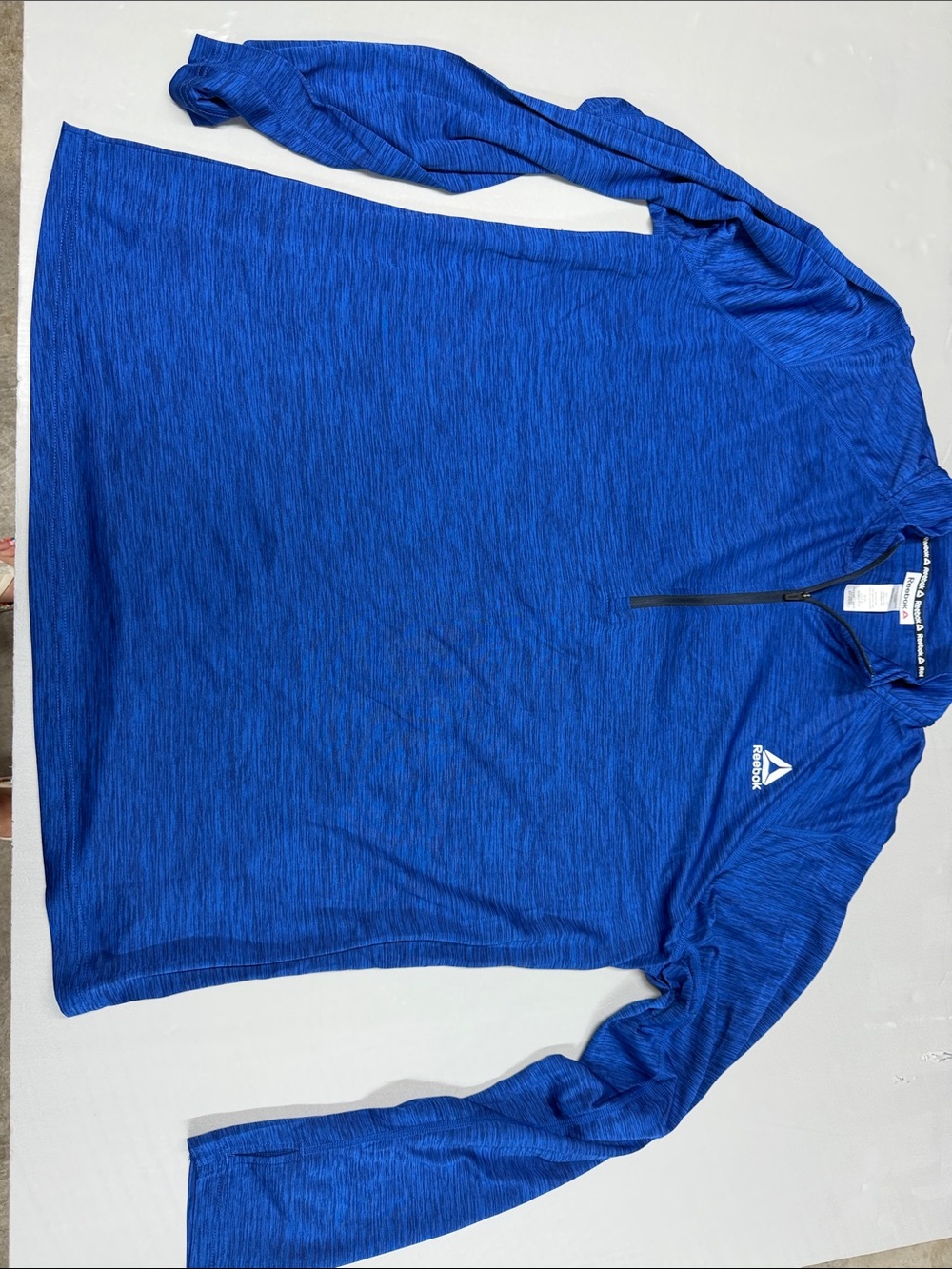 Reebok Men’s Royal Blue Long-Sleeve Zip Pullover